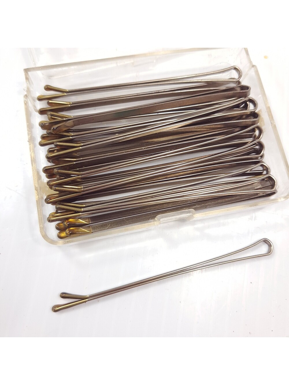 Vintage Goody Large Bobby Hair Pins Clips Soft Ends set 23 silver tone metal 3"